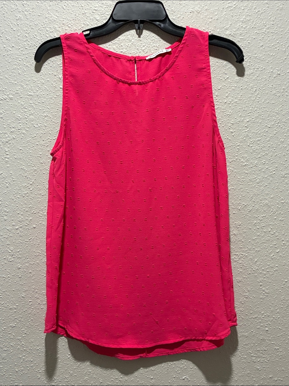 Staccato Bright Pink Textured Sleeveless Shell Top